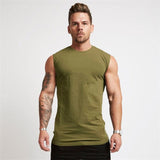 GbolsosCotton Gym Clothing Mens Workout Sleeveless Shirt Bodybuilding Tank Top Fitness Sportswear Mens Vests Muscle Singlets Tanktop