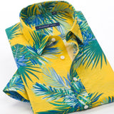 GbolsosMen's short sleeve Hawaiian shirt, quick-drying shirt, larger Asian size, summer 2021, casual and floral, beach,XXL-10XL for men