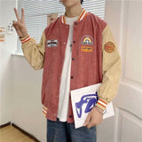 Gbolsos Ins Hong Kong Wind Corduroy Baseball Coat Men's Spring and Autumn Retro Student Cardigan Trend Loose Couple Jacket