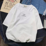 Men Short Sleeve T-shirts Loose Harajuku Plus Size 4XL Letter Printed Chic Simple All-match Mens Korean Style Ulzzang Leisure