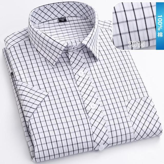 New Arrival Fashion Suepr Large Short Sleeve Men 100% Pure Cotton Summer Loose Plaid Mens Shirts Casual Slim Fit Plus Size M-8XL