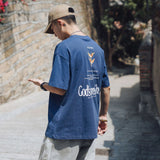 GbolsosSummer Print T-shirt Men Half Sleeve Tee Shirt Fashion Brand Fashion Streetwear Loose Japan Style Oversize Top Men 2021