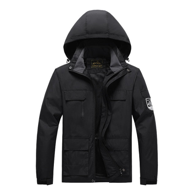 Plus Size 7XL 8XL Summer Jacket Men Hooded Thin Outerwear Coats Multi Pockets Breathable Mountain Climbing Windbreakers Jackets