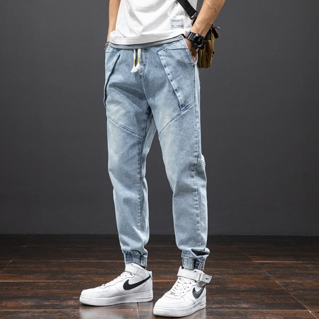 Gbolsos2021 Spring Summer Ankle-Length Baggy Jeans Men Streetwear Jogger Jeans Denim Harem Pants Plus Size 6XL 7XL 8XL