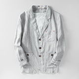 New Arrival Spring Mens  Blazer Linen 100% Suit  Dress Jacket High Qualtiy Fashion Luxury Men Size M L XL XXL XXXL