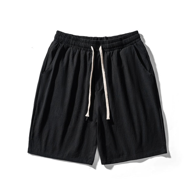 GbolsosMrGB Cotton Line Shorts Men 2021 Summer Beach Casual Shorts Baggy Basic Pockets Shorts Men's Clothing