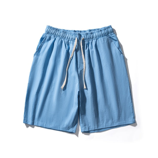 GbolsosMrGB Cotton Line Shorts Men 2021 Summer Beach Casual Shorts Baggy Basic Pockets Shorts Men's Clothing