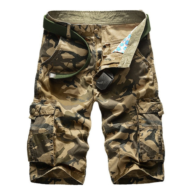 GbolsosSummer Men Shorts Fashion Plaid Beach Shorts Mens Casual Camouflage Shorts Military Short Pants Male Bermuda Cargo Overalls