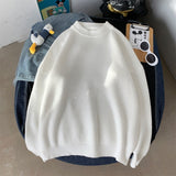 GbolsosMens Solid Harajuku Warm Knitted Sweaters Pullover 2021 Men Vintage 15 Colors Winter Sweater Male Japanese Wool Sweater