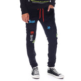 GbolsosMen Black Jeans 2021 New Fashion High Waist Stretch Washed Denim Pencil Pants Skull Pattern Letter Printed Street Men Trousers