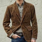 Gbolsos2021 Men's Jackets High Quality Corduroy Blazer Men Suit Slim Fit Casual Blazers Gift for Husband/Father Black Brown Color