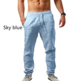 Men Pants Male Cotton Linen Summer quick-dry Breathable Solid Color Linen Trousers Street Casual Comfortable Thin section Male