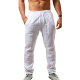 Men Pants Male Cotton Linen Summer quick-dry Breathable Solid Color Linen Trousers Street Casual Comfortable Thin section Male