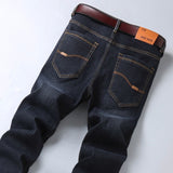 GbolsosFashion Men'S Stretch Straight Jeans Business Casual Classic Loose Denim Trousers 2021 Spring And Summer New Male Brand Pants