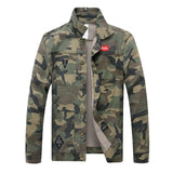 QNPQYX New Men Camouflage Denim Jacket Slim Fit Camo Jean Jackets For Man Trucker Jackets Outerwear Coat Size S-4XL Turn Down