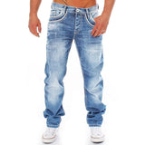 Men Jeans Solid Straight Pants Hip Hop Male Casual Streetwear Boyfriend Style Denim Trousers Stretch Baggy Jeans Men's Pants