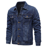 Spring Autumn Men Denim Jackets Casual Solid Color Lapel Single Breasted Jeans Jacket Men Slim Fit Cotton Outwear Jackets 5xl-M