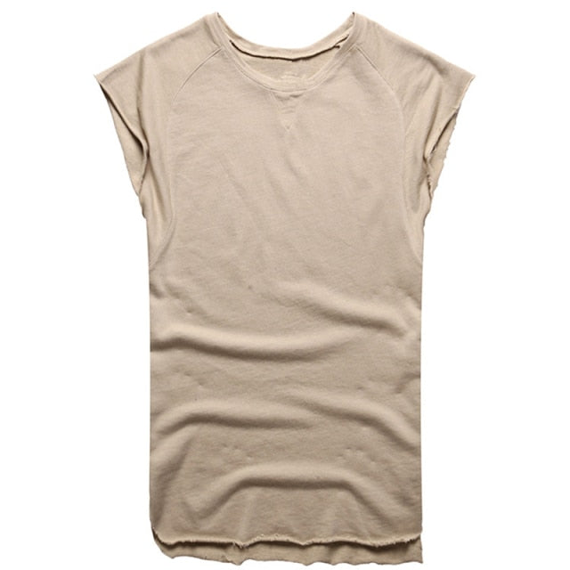 Summer Oversized T Shirt Men T-Shirt Fashion Crew Neck Sleeveless  T-Shirts Men Hip Hop Basic Male Vintage Vest Tops Tees