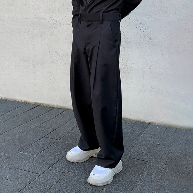 Gbolsos Men's  Autumn New Single Breasted Suit Coat Fashion Black Loose Streetwear Korean Japan Style Casual Loose Blazers 9A30