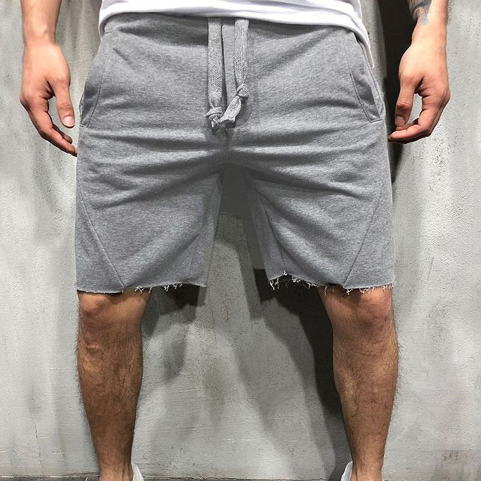 GbolsosMen Summer Shorts Sports pants Men Plus Size Solid Color Drawstring Shorts Fitness Fifth Pants ���������� �������������� bermuda masculina