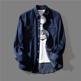 Spring And Autumn Men'S Denim Shirt Classic Fashion Casual Long Sleeve Jean Shirt Jacket Male High-End Brand Thin Cowboy Coat