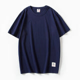 Men's T-shirt Solid Color Men Short Sleeve T Shirt Men Summer Casual Tops 100% cotton Fashion Slim Basic Tops Fabric Package