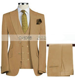 3 Pcs Set Suit Pants Vest Double breasted Custom Made / Fashion Men's Casual Boutique Business Groom Wedding Jacket Blazers Coat