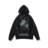 Men Hip Hop Hoodie Sweatshirt Gothic Horror Skull Print Punk Chain Street Hipster Baggy Hooded Pullover Streetwear