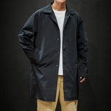 GbolsosMen's Jackets 2021 Spring Single Breasted Medium-Long Trench Coat Male Solid Color Khaki Coat Windbreaker Plus Size 4XL 5XL