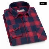 Purple men's printed plaid fashion shirt men casual spring and autumn long sleeves Slim fit shirt cottonComfortable high quality