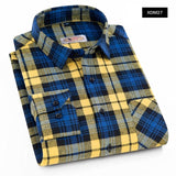 Purple men's printed plaid fashion shirt men casual spring and autumn long sleeves Slim fit shirt cottonComfortable high quality