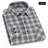 Purple men's printed plaid fashion shirt men casual spring and autumn long sleeves Slim fit shirt cottonComfortable high quality