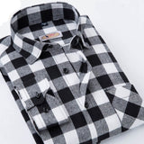 Purple men's printed plaid fashion shirt men casual spring and autumn long sleeves Slim fit shirt cottonComfortable high quality